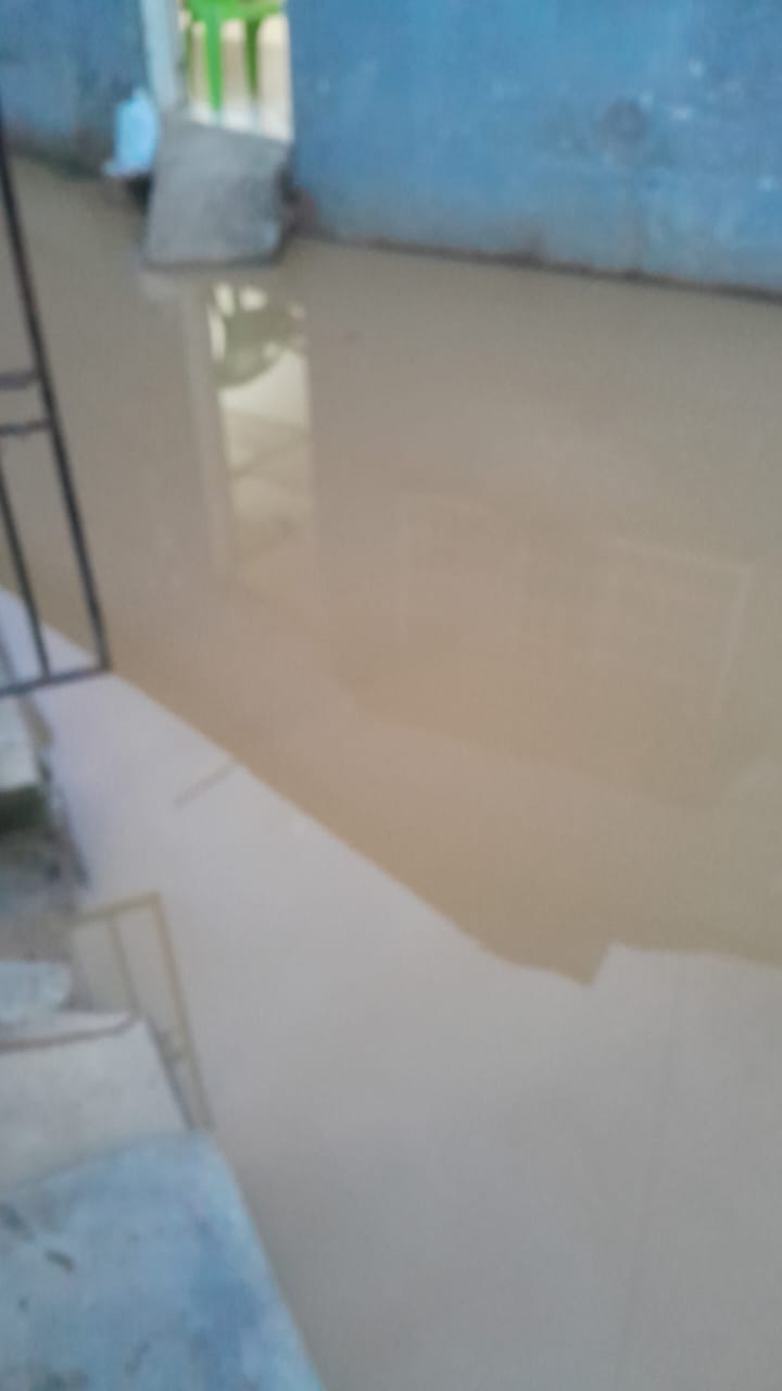 Standing water inside a home in the Bijao neighborhood