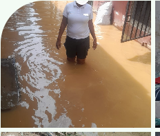 Registro de inundación en zona residencial